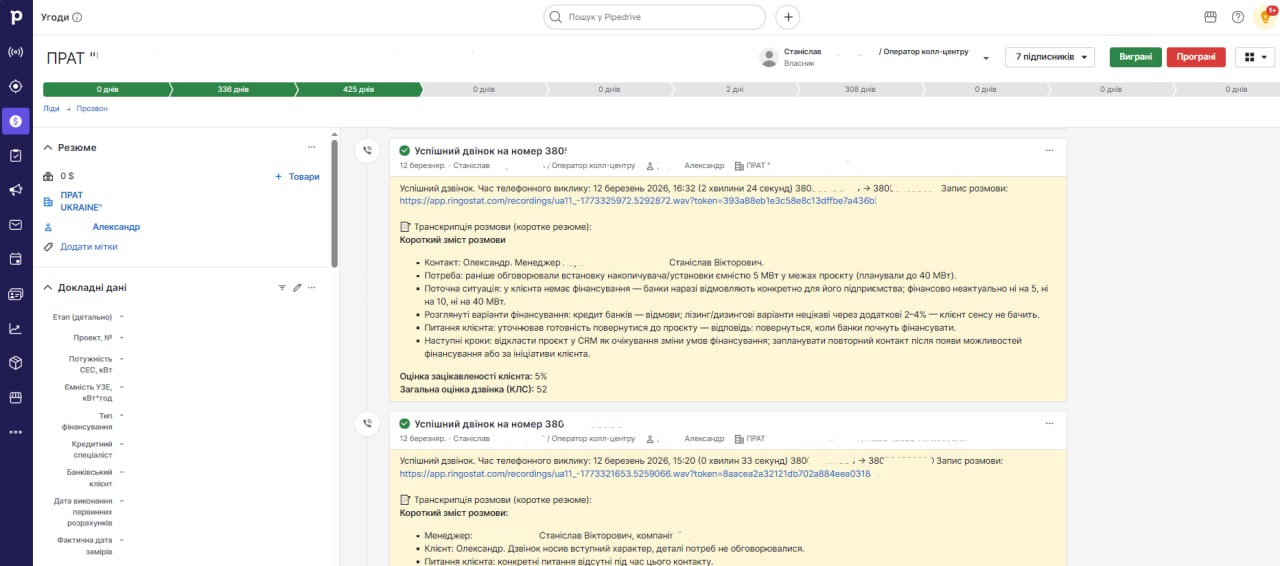 Pipedrive AI summary